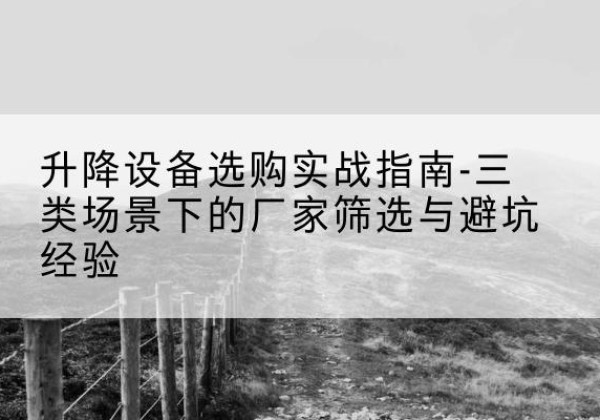 淮阳移动式升降机厂家推荐-升降设备选购实战指南-三类场景下的厂家筛选与避坑经验